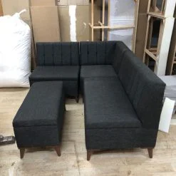 Yarma Model Sandıklı Mutfak Köşe Takımı Keten Kumaş