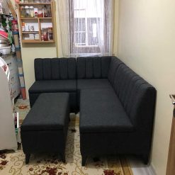 Mutfak Köşe Takımı (Antrasit Keten Kumaş)