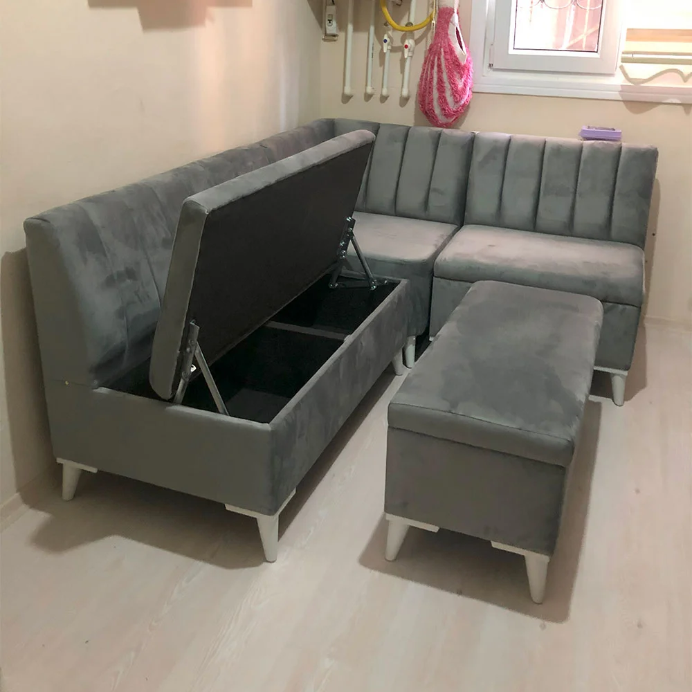 MOBSoo Mutfak Köşe Koltuk D-4011 Babyface Kumaş - Görsel 2